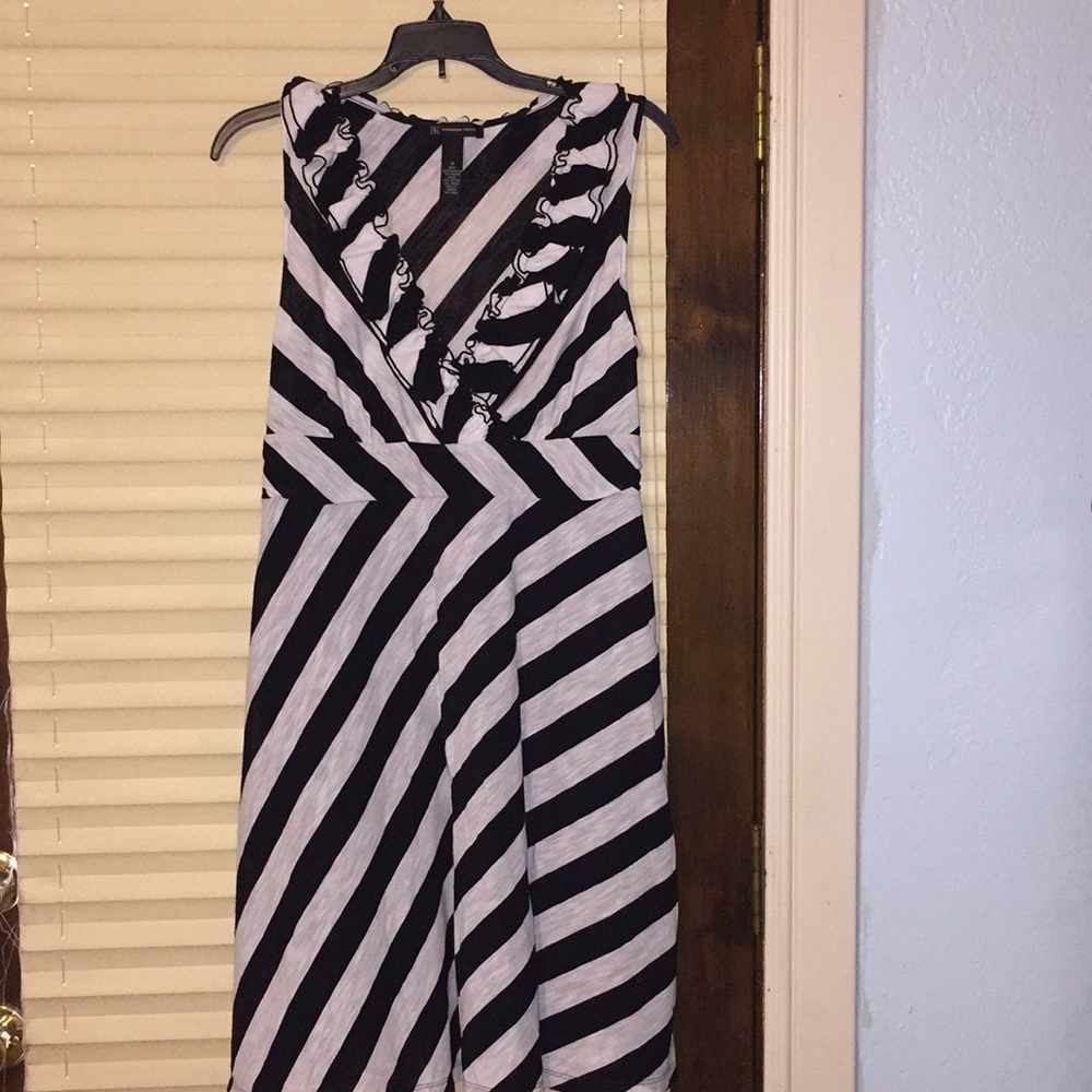 INC Black and White Striped Dress
